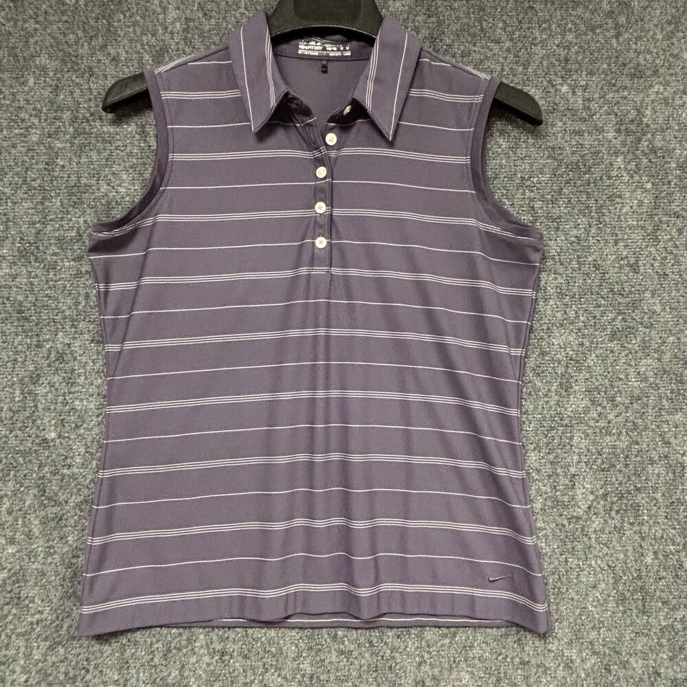 NIKE GOLF WOMEN'S SLEEVELESS 1/4 ZIP PURPLE TOP MEDIUM GOLF TENNIS PICKLEBALL